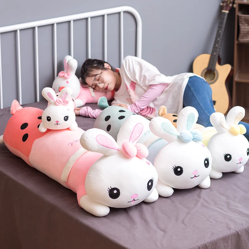 

kawaii plush rabbit Stuffed toy animals soft PP cotton rabbit pillow Gift to girlfriend lying girls bed sleeping cushion home de