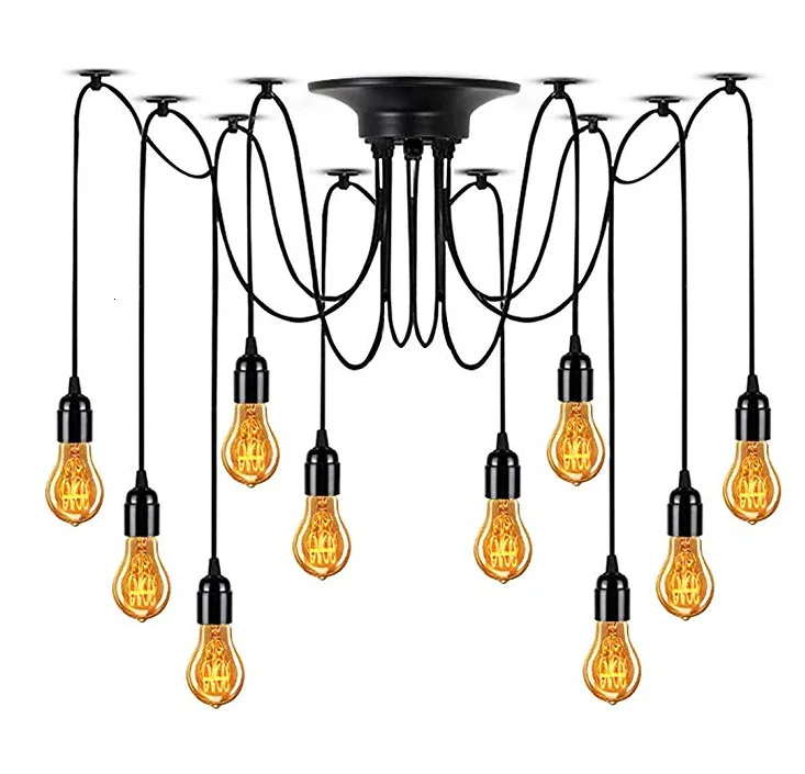 26 E Black Edison Bulbs Decorative Steel Material Pendent Light Bed Room Lighting Lustre Pendente lamparas de techo colgante | Лампы и