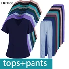 Женская однотонная блузка с коротким рукавом и V-образным вырезом