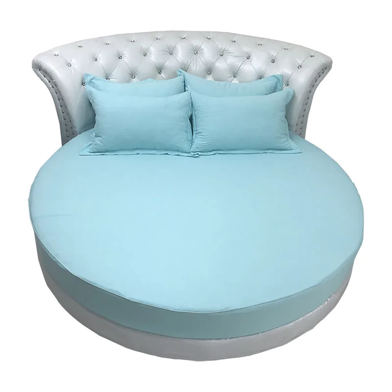 3 шт сплошной цвет 100% хлопок Круглый простыня набор круглый Простыня Комплект