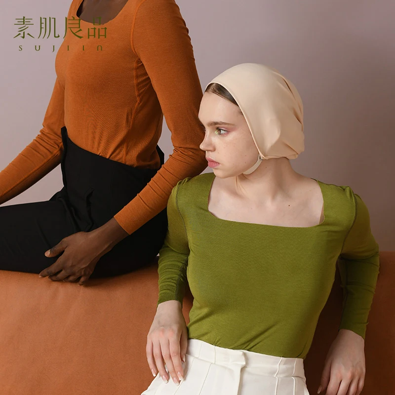 Sujiin Warm Underwear Women Long Sleeve T-Shirt Thermal Underwear Top women Female Autumn Winter Clothes Women's Blouse 2022