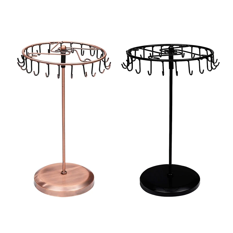 

Подставка для ювелирных изделий, вращающаяся шкатулка с 23 крючками для хранения подвесок, браслетов, серег, колец, часов