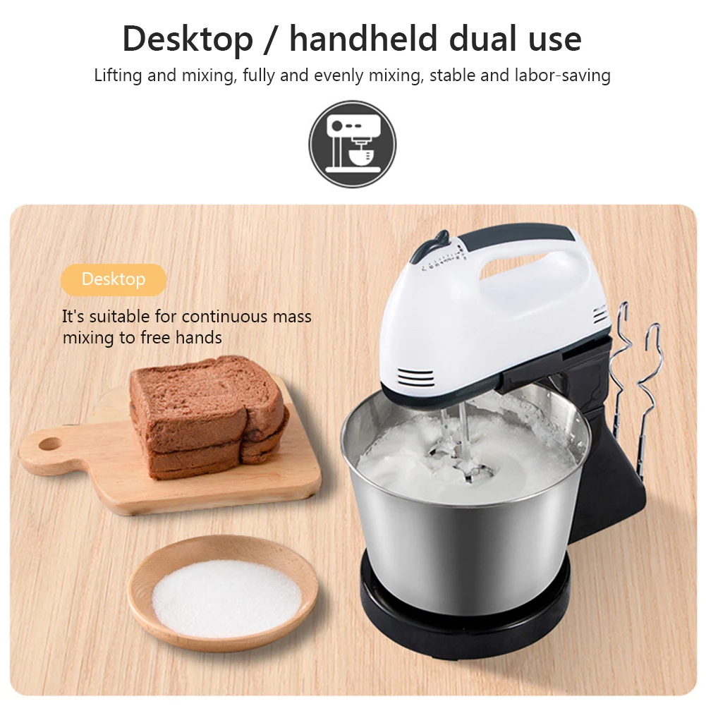 

Stainless Steel Mini 7 Speed Manual Electric Handheld Mixer Egg Beater Automatic Cream Food Cake Baking Dough Mixer Food Blender