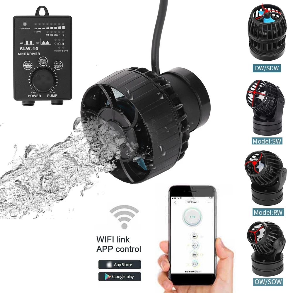 Jebao WiFi Marine коралловый риф для аквариума Tank Wave Maker SW2 SW4 SW8 SW15 RW4 RW8 RW15 RW20 SLW SOW Wavemaker Pump - изображение