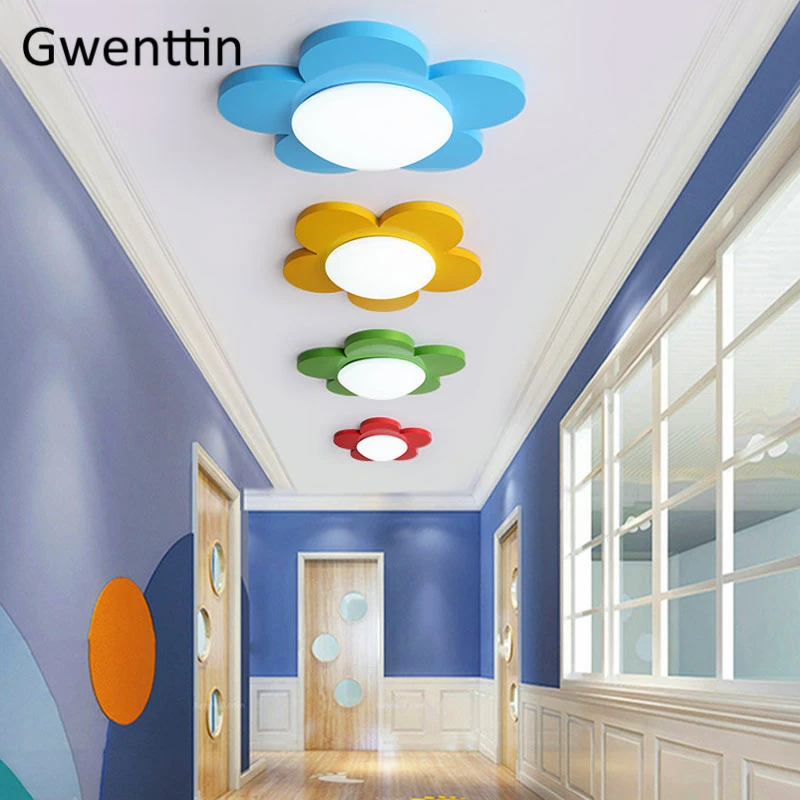 Ultra-thin Flower LED Ceiling Light Modern Lamp Surface Mount Lights Children's Room Foyer Bedroom Home Decor Luminaire | Лампы и