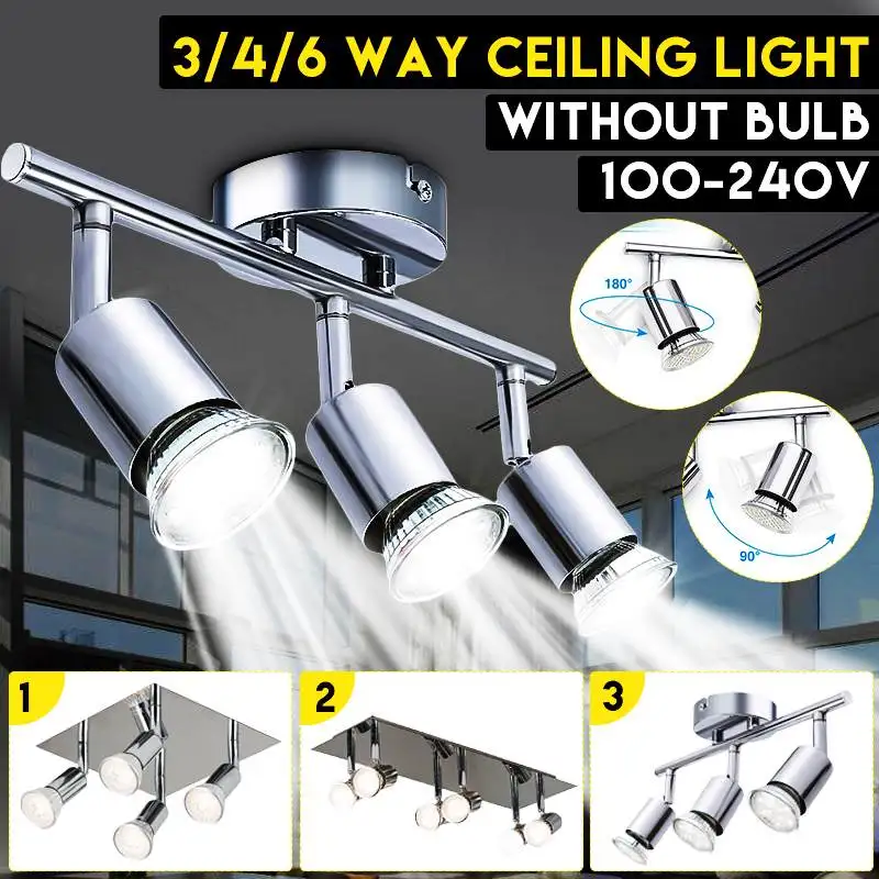 

LED Cabinet Spot Lighting 3/4/6 Ways Rotatable Iron Led Ceiling Light 360 Angle Adjustable Showcase Lamp GU10 Living Room