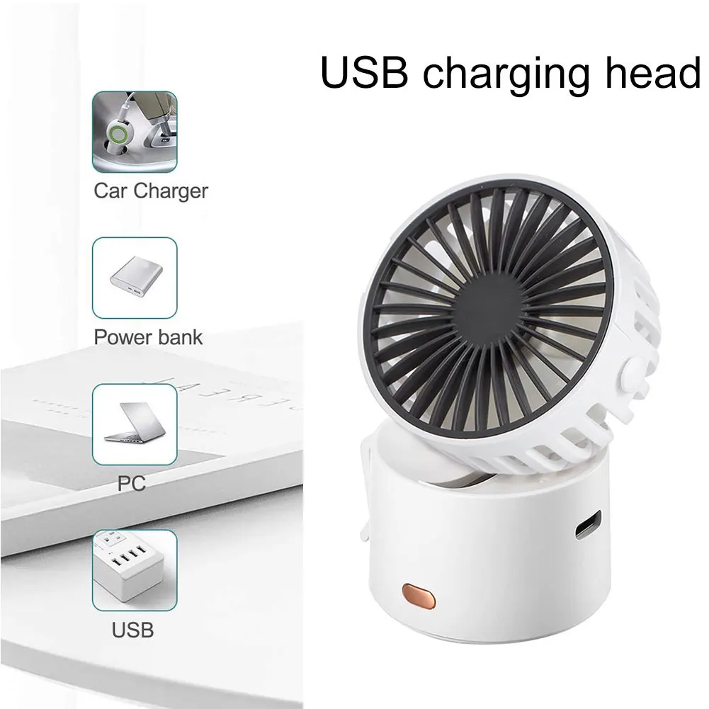 

USB Desk Fan Small Personal Desktop Table Fan Portable USB Rechargeable Shaking Head Fan with Strong Wind Quiet Operation Fan