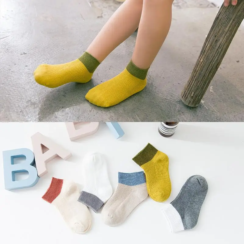 

5 Pairs Children Cotton Socks Spring Kids Breathable Sports Girls Boys Socks Fashion Children's Sports Socks