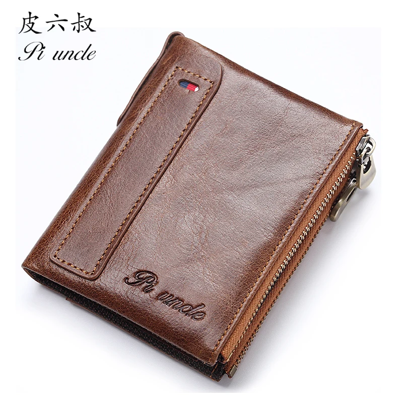 Винтажный тонкий кошелек для мужчин Короткие Бумажники из натуральной воловьей