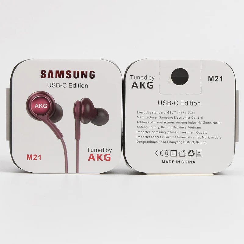 Оригинальные наушники Samsung Тип C проводные AKG с микрофоном Galaxy Note 20 Ultra 5G 10 S21 S20 Usb Type