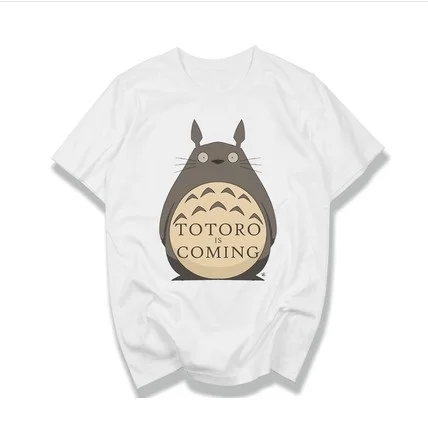 Женская футболка с принтом Аниме Тоторо для девочек женская Харадзюку белая