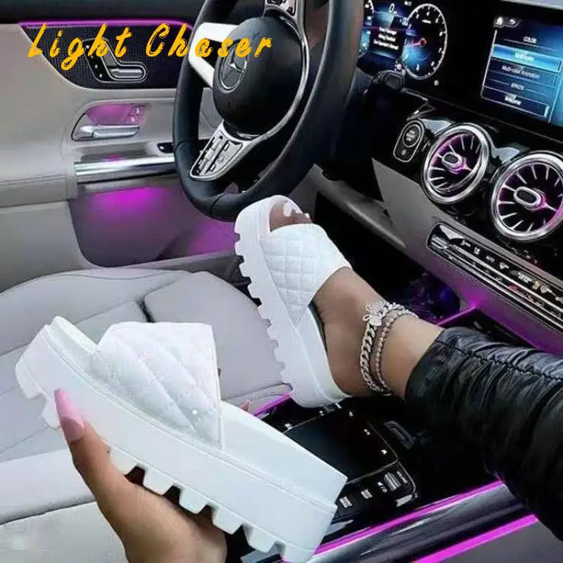 Thick-soled Sandals And Slippers Women 2021 Summer New Large Size Sponge Cake Flat-bottomed Women's Slippers Beach Flip Flops