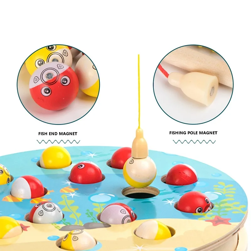 

Montessori Toys Music Box Children Fishing Toy Magnetic Early Education Intelligence Development Mini Bionic Fishing Toy