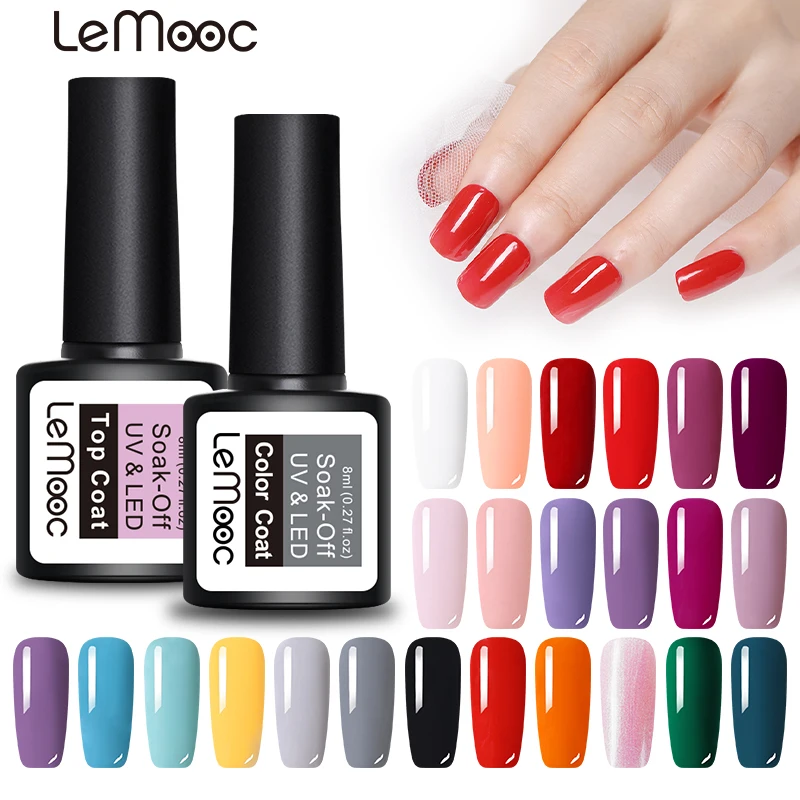 Гель лак для ногтей LEMOOC 8 мл основа матового покрытия УФ самостоятельного дизайна