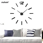 Модные кварцевые настенные часы Muhsein, 3D прямоугольные часы с цифрами, часы реального большого размера, акриловые зеркальные настенные часы, украшение для комнаты