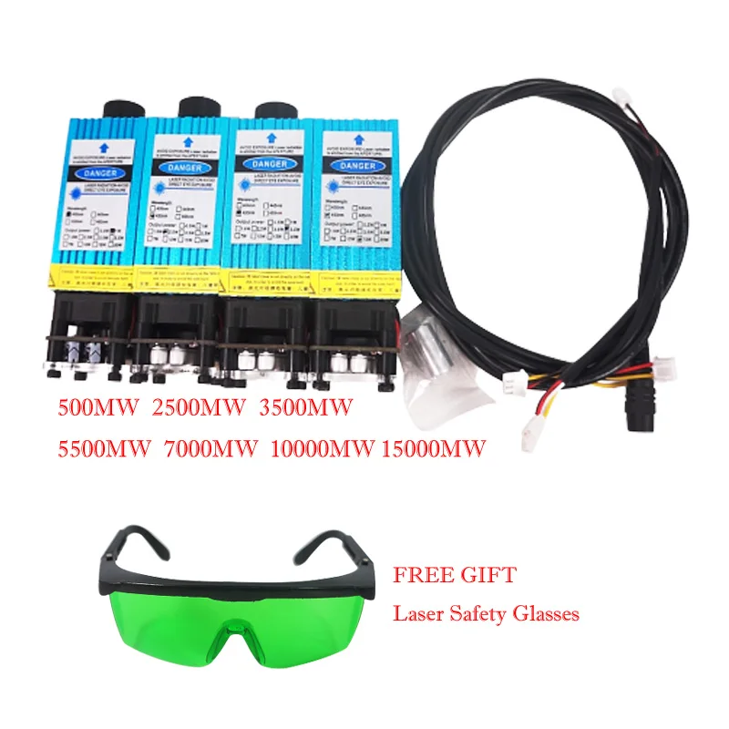 

Diode Laser Module Laser Head Mix Control 405NM 450NM Lase for Laser Cutting Machine CNC DIY Laser Wood Marking Cutting Tool