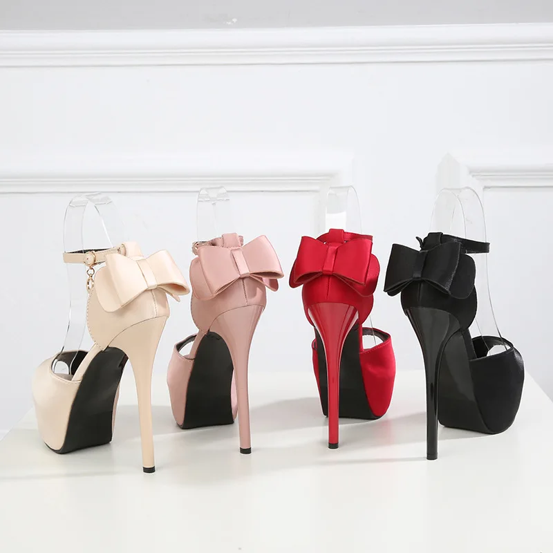 Bow Peep Toe Platform Women Shoes High Heel Sexy Wedding Shoes Bride Dress Party Heels Elegant Sandals for Women Ladies Pumps