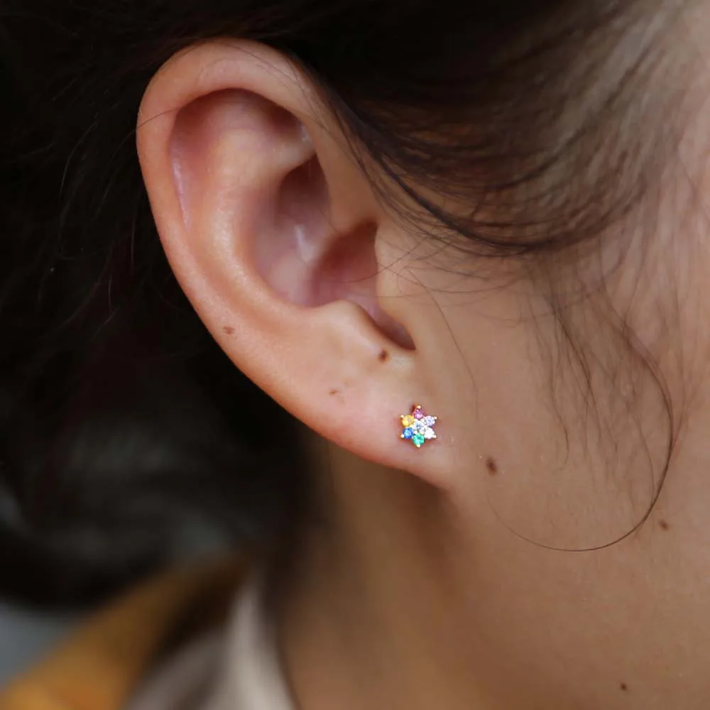 Женские серьги-гвоздики из серебра 925 пробы с фианитом | Украшения и аксессуары