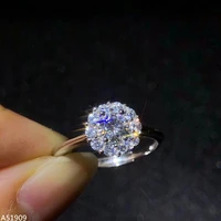 kjjeaxcmy fine jewelry 925 sterling silver inlaid mossex diamond girl ring new