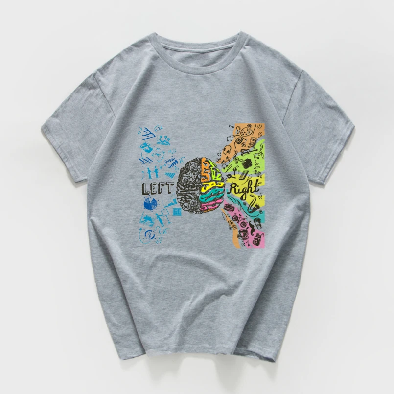 2020 футболка с графическим изображением левого мозга и правого мужская модель