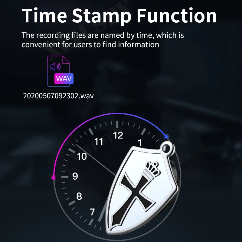 Диктофон миниатюрный диктофон с активацией запись звука крест скрытая шпион