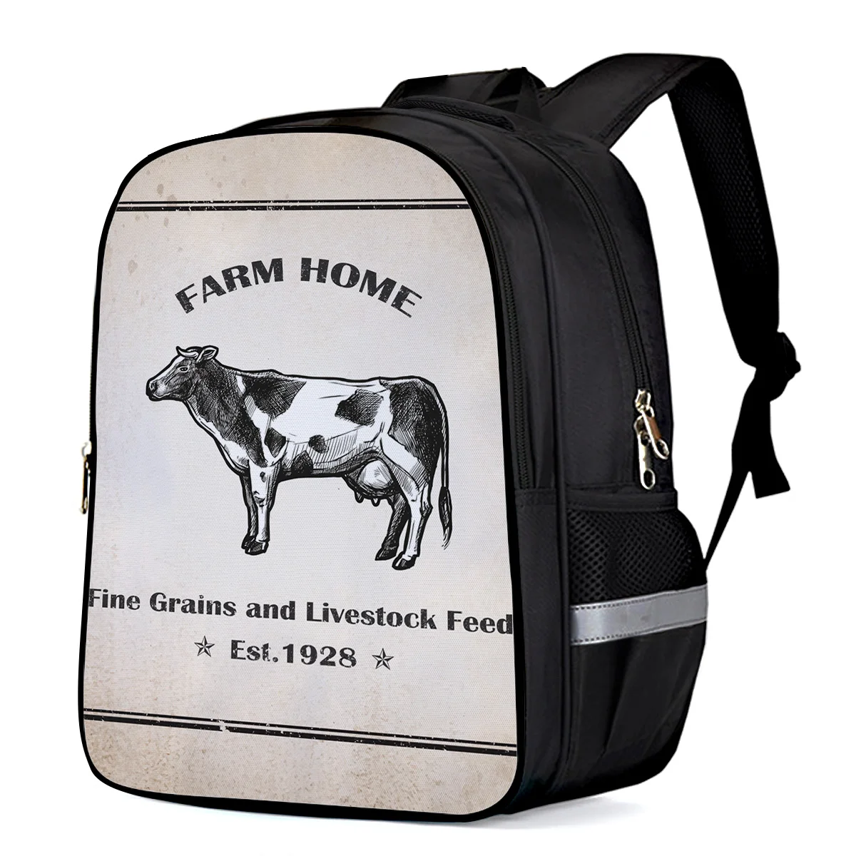 Детский рюкзак для мальчиков и девочек на ферме темно-коричневый с зернистой