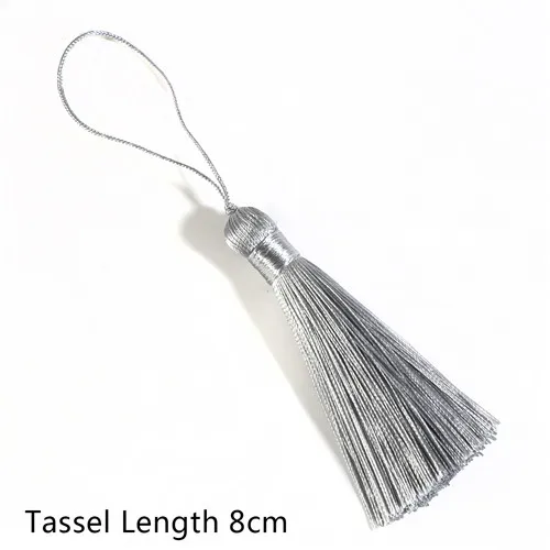 Light Grey 1-2 шт.(8 см), разноцветные кисти шелк ремесло с бахромой, с кисточками для Цепочки и ожерелья ювелирные аксессуары ‒ серёжки DIY автомобиля бахрома Шторы украшения - Цвет: Light Grey
