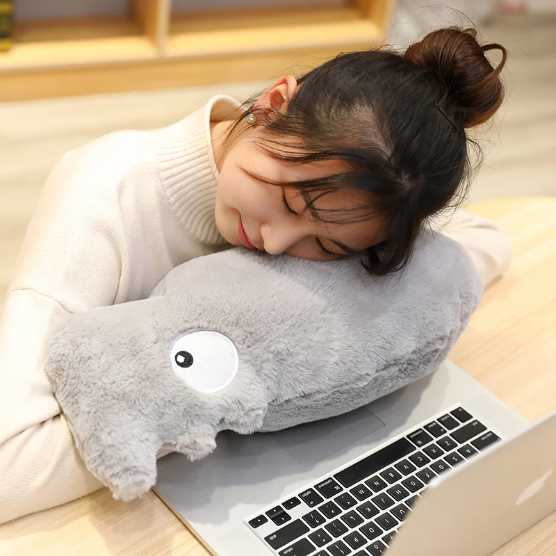 Мягкая игрушка Nice Elephant Whale Crocodile Deer Rhinoceros Soft Stuffed Toys Cute Warmly Hand Plush Toy Cartoon Pillow Cushion For Kids Gift.