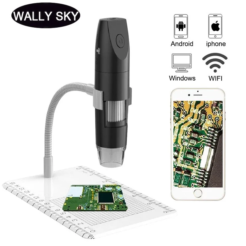 Микроскоп электронный 1000X Wi Fi цифровой микроскоп с подсветкой 1080P для проверки