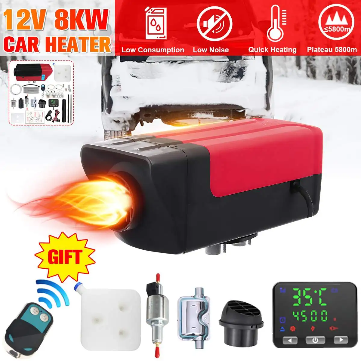 Дизельный подогреватель воздуха 12 В 24 8 кВт ЖК дисплей термостат дистанционное