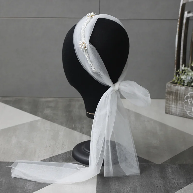 

Bride Simple Knitting Hair Band Veil Wedding Hair Accessories Photography hair Ornament