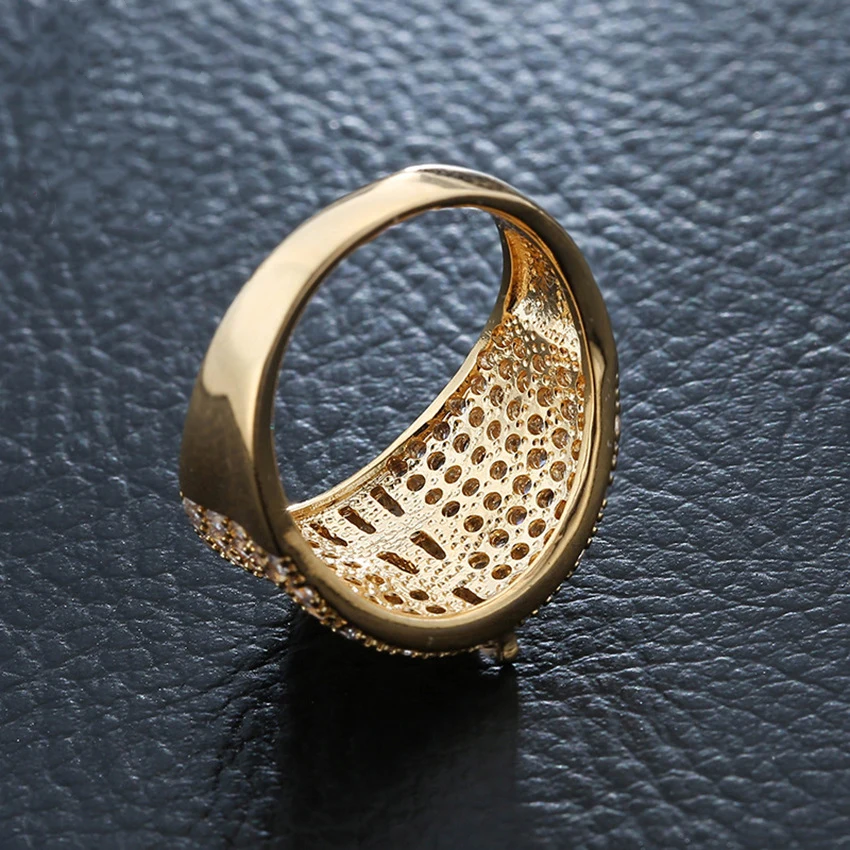 Блестящие Полные кубические циркониевые широкие кольца женское золотое