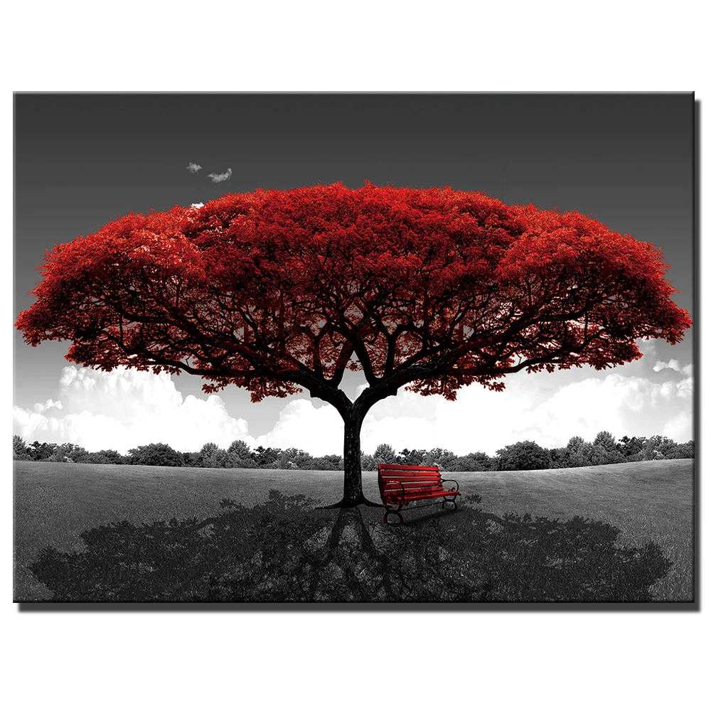 

Abstract Red Tree Oil Paintings Print On Canvas Art Prints Posters And Prints Landscape Wall Art Pictures Home Wall Decoration