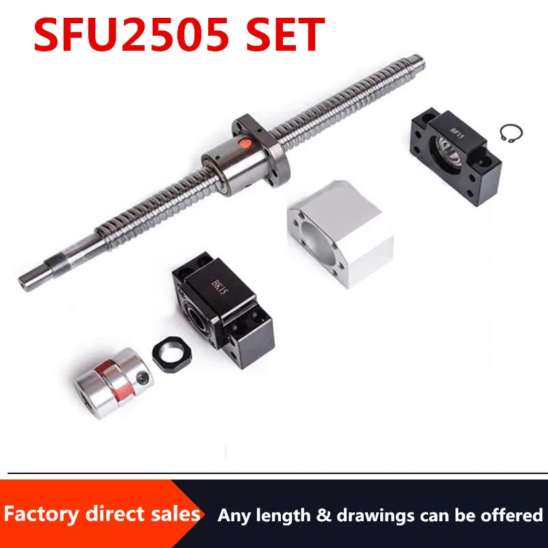 Шариковая фреза screw2050mm 2550mm SFU2505 + RM2505 шариковая гайка Корпус гайки DSG25H BK20 BF20