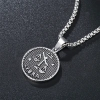twelve constellation libra round pendant necklace mens womens necklace new fashion retro metal accessories party jewelry