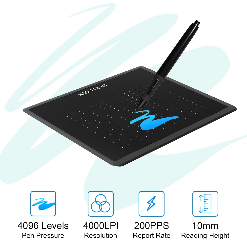 5 дюймов цифровой графический планшет для рисования Kenting K5540 4096 уровней микро USB ручка планшеты OSU Signature Pad для Windows macOS