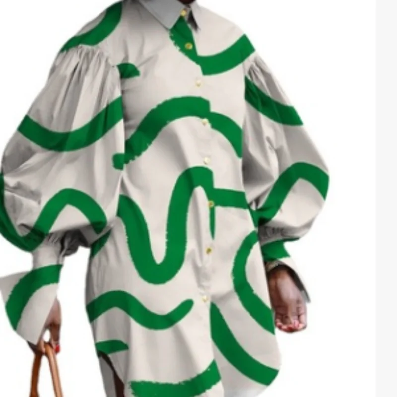 Женское платье-рубашка с длинным рукавом большого размера | Тематическая одежда