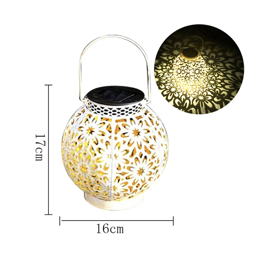 

Outdoor LED Solar Lantern Light Hollow Floral Projection Hanging Lamp Waterproof Hanging Solar Powered Light for Garden Decor#20