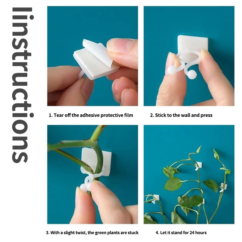 Самоклеящаяся фиксированная застежка-крючок для подъема растений настенный