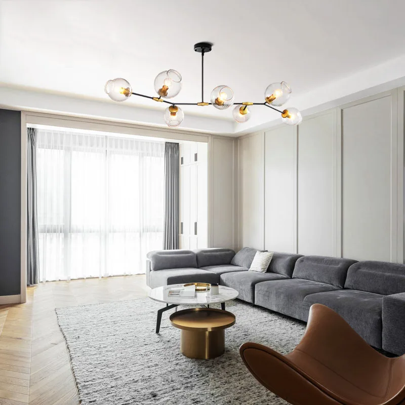 Светодиодная люстра в скандинавском стиле стеклянный потолочный светильник с