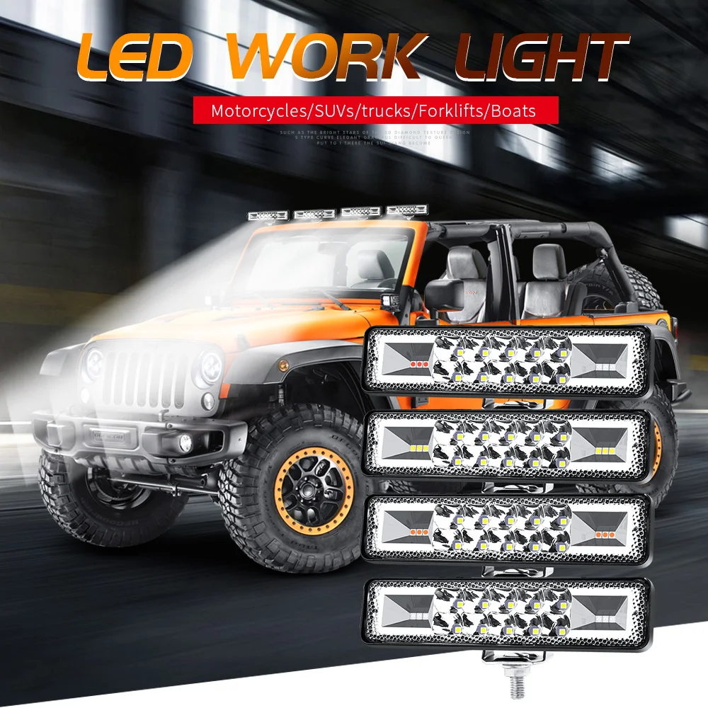 

1Pcs 48W 6000K Car Truck Off-Road ATV For Offroad Atv Jeep SUV Strobe Flash Work Lamp LED Light Bar Car Truck Trailer Work Light