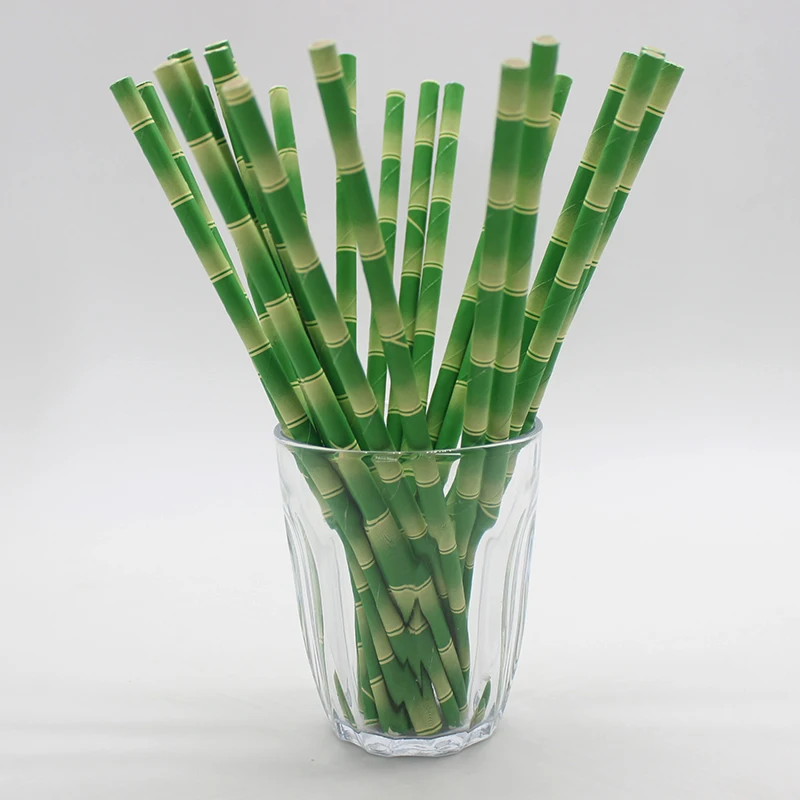 Экологически чистые Зеленые Бамбуковые стеклянные соломинки 25 шт. детское