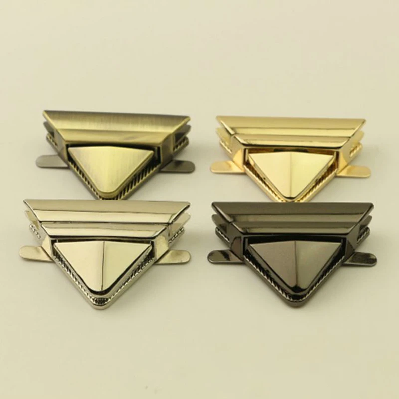 10 Pcs Fashion Metal Clasp Bag Accessories Turn Lock Triangle Twist Locks For DIY Handbag Shoulder Bag Purse Multiple Colour