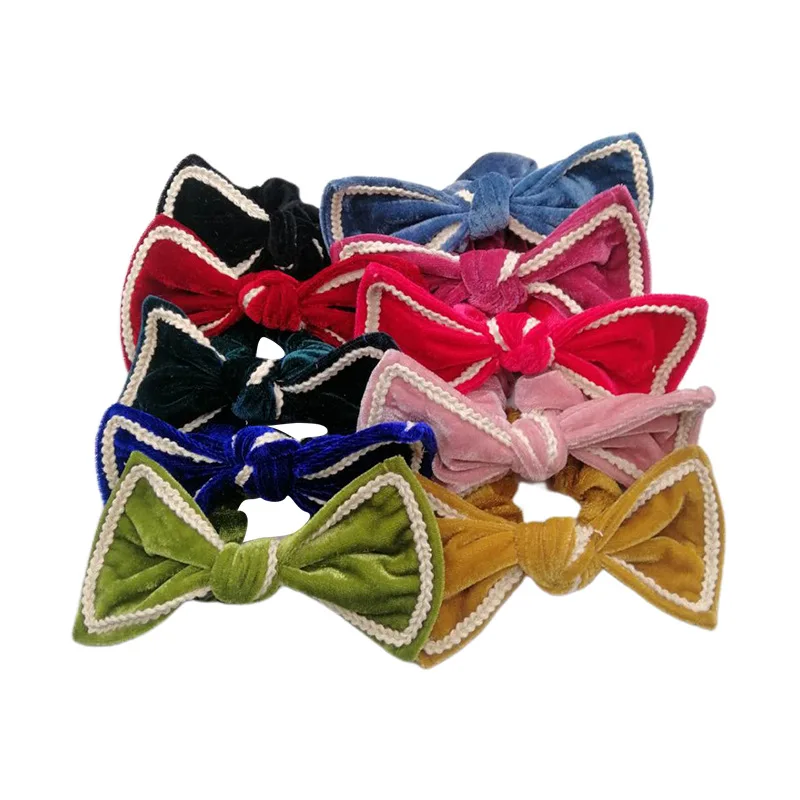 

10 Colors Bowknot Velvet Ponytail Hair Bands Elastic Rope Ties for Girls Korea Elegant Women Rubber Bracelet Hair Accessories