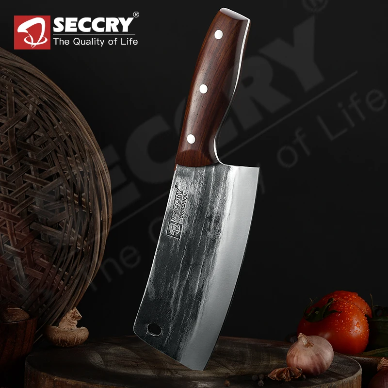 SECCRY ручной работы кованый 5Cr15Mov стальной маленький кухонный нож Кливер для