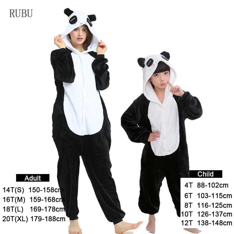 Panda Пижамы для мальчиков и девочек с изображением панды и единорога; комбинезон для детей; Пижама с рисунком животных из аниме «Единорог»; Пижама с единорогом; зимняя женская одежда для сна; комбинезоны для малышей - Цвет: Panda