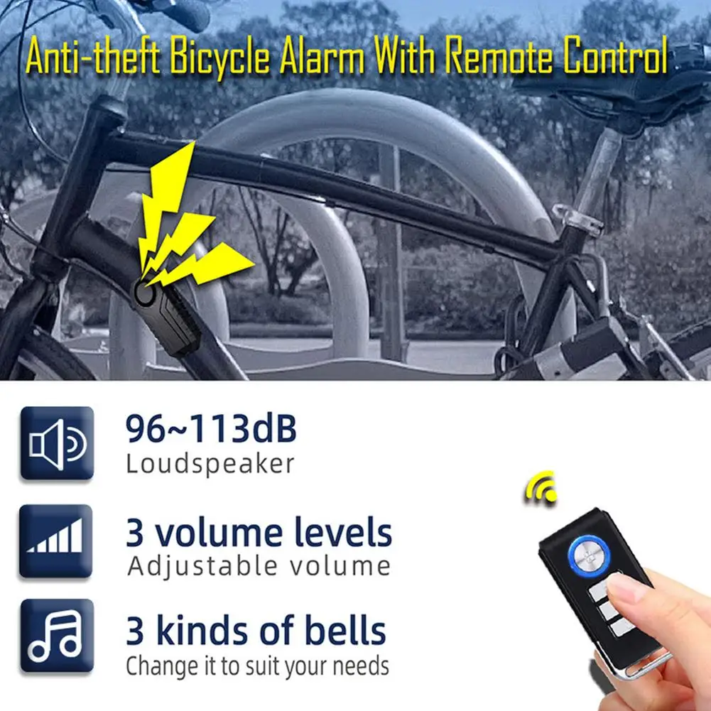 Remote Control Bicycle Alarm Wireless Vibration Anti-theft Suitable For Motorcycle/door/window Displacement Sensor | Автомобили и
