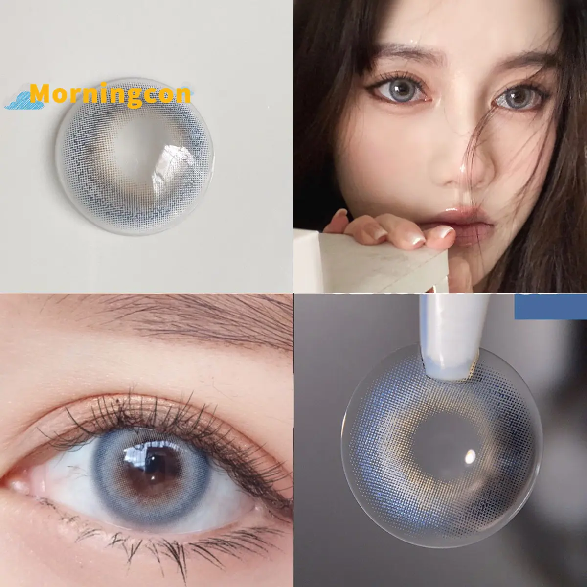 

MORNINGCON Highlight Blue Myopia Prescription Soft Colored Contacts Lenses For Eyes Small Beauty Pupil Make Up Natural Yearly