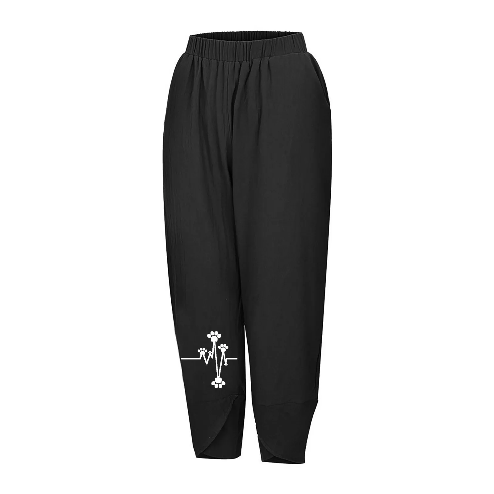 

Women's Summer Casual Loose Cotton And Linen Embroidered Wide-leg Pants pantalones de mujer