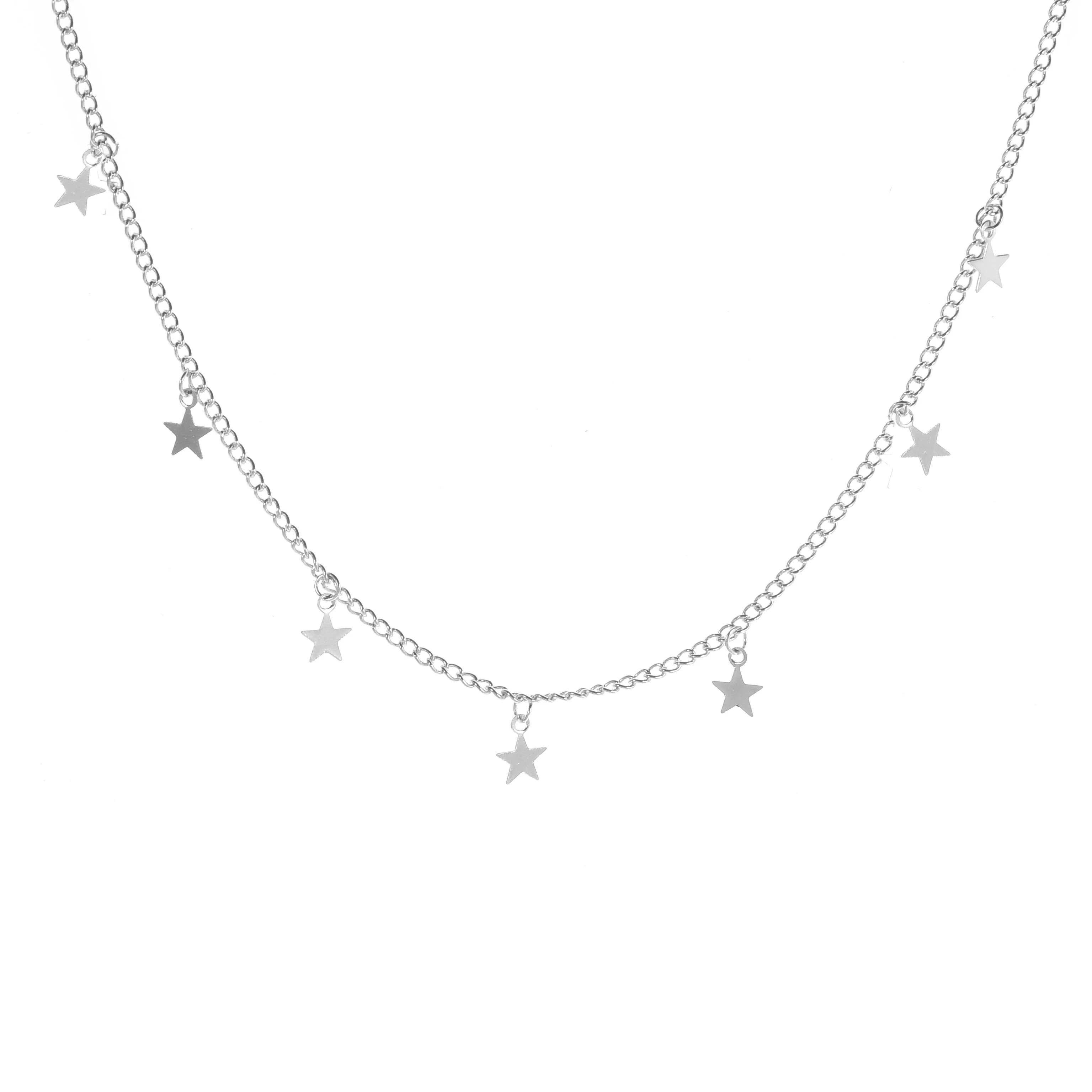 Новое модное ожерелье-чокер с 7 звездами золотое ожерелье со звездой | Украшения и